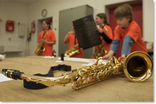 Saxophon beim Instrumententag im Sachsenhain