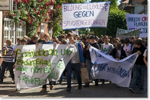 Schülerdemonstration beim Bildungsstreik