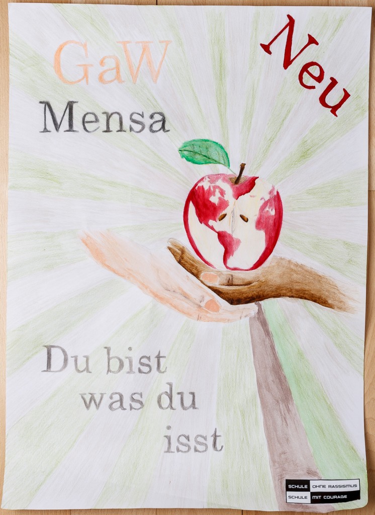 Plakat Mensa am GaW - Kunst Lk Jahrgang 11 (2015) Frau Keese