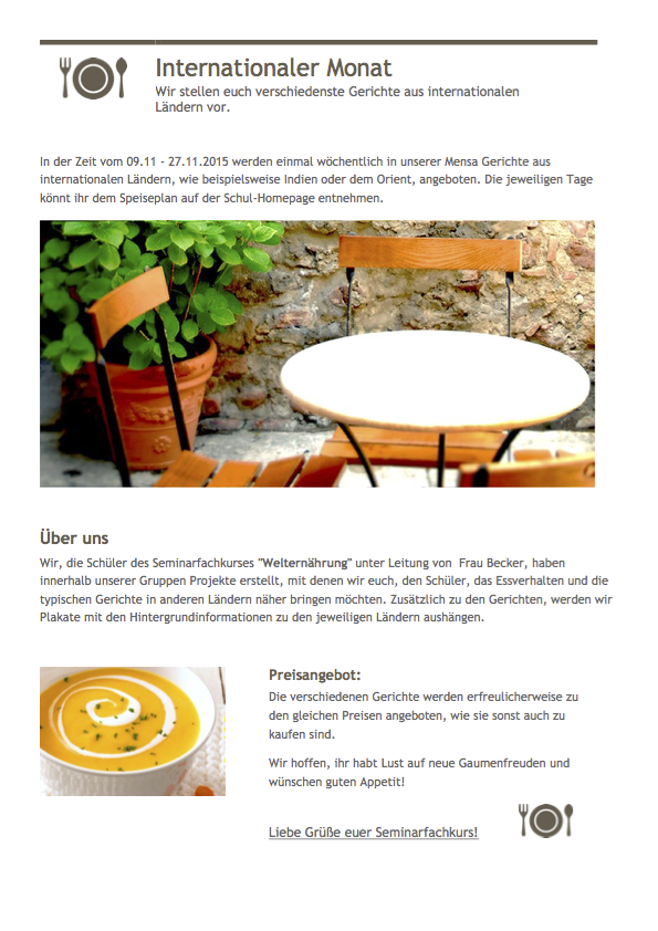 Flyer Seminarfach Bio Internationaler Monat